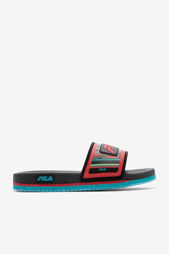 Fila Sandals Mens Black - Lunar Slide - Philippines 0612548-YB